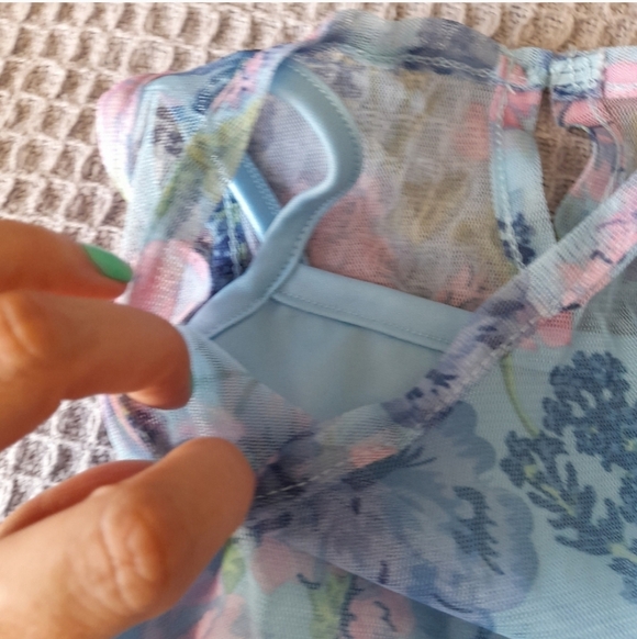 Nanette Lepore Blue Dress with Floral Accents. 3T - Picture 3 of 10